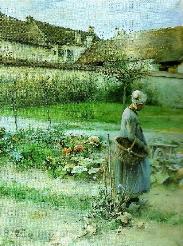 Carl Larsson oktober-pumporna oil painting image